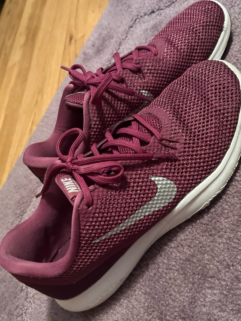 Nike Women's Burgundy Knit Running Sneakers- Nike Flex TR 7
